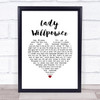 Gary Puckett & The Union Gap Lady Willpower White Heart Song Lyric Wall Art Print