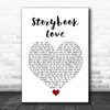 Mark Knopfler & Willy DeVille Storybook Love White Heart Song Lyric Wall Art Print