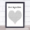 Trussel Love Injection White Heart Song Lyric Wall Art Print