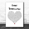 Barbra Streisand Come Tomorrow White Heart Song Lyric Wall Art Print