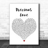 James Morrison Precious Love White Heart Song Lyric Wall Art Print