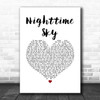 Tiger Army Nighttime Sky White Heart Song Lyric Wall Art Print