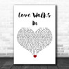 Van Halen Love Walks In White Heart Song Lyric Wall Art Print