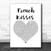 ZieZie feat. Aitch French Kisses White Heart Song Lyric Wall Art Print