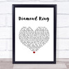 Bon Jovi Diamond Ring White Heart Song Lyric Wall Art Print