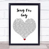 Elton John Song for Guy White Heart Song Lyric Wall Art Print