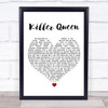 Queen Killer Queen White Heart Song Lyric Wall Art Print