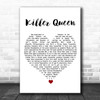 Queen Killer Queen White Heart Song Lyric Wall Art Print