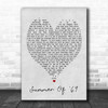 Summer Of '69 Bryan Adams Grey Heart Song Lyric Music Wall Art Print