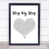 Whitney Houston Step By Step White Heart Song Lyric Wall Art Print