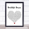 Five Finger Death Punch Battle Born White Heart Song Lyric Wall Art Print