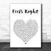 Lemar Feels Right White Heart Song Lyric Wall Art Print