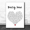 America Daisy Jane White Heart Song Lyric Wall Art Print