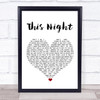 Billy Joel This Night White Heart Song Lyric Wall Art Print