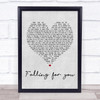 The 1975 Fallingforyou Grey Heart Song Lyric Music Wall Art Print