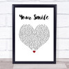 Nathan Grisdale Your Smile White Heart Song Lyric Wall Art Print