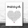 Ray Charles Hallelujah White Heart Song Lyric Wall Art Print