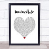 Tinie Tempah Invincible White Heart Song Lyric Wall Art Print