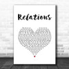 Erika Relations White Heart Song Lyric Wall Art Print