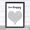 The Carters LOVEHAPPY White Heart Song Lyric Wall Art Print