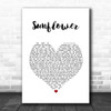 The Courteeners Sunflower White Heart Song Lyric Wall Art Print
