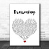 Chris Young Drowning White Heart Song Lyric Wall Art Print