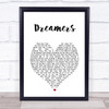 Jack Savoretti Dreamers White Heart Song Lyric Wall Art Print