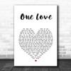 The Stone Roses One Love White Heart Song Lyric Wall Art Print