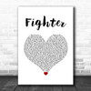 Christina Aguilera Fighter White Heart Song Lyric Wall Art Print