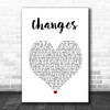 David Bowie Changes White Heart Song Lyric Wall Art Print