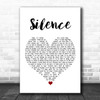 Marshmello ft Khalid Silence White Heart Song Lyric Wall Art Print
