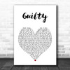 Barbra Streisand & Barry Gibb Guilty White Heart Song Lyric Wall Art Print