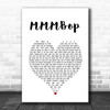 Hanson MMMBop White Heart Song Lyric Wall Art Print