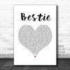 Yungen Bestie White Heart Song Lyric Wall Art Print