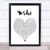 L-H Yoshi White Heart Song Lyric Wall Art Print L-H Yoshi White Heart Song Lyric Wall Art Print