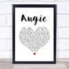 The Rolling Stones Angie White Heart Song Lyric Wall Art Print