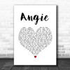 The Rolling Stones Angie White Heart Song Lyric Wall Art Print