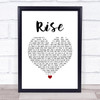 Gabrielle Rise White Heart Song Lyric Wall Art Print