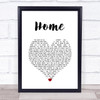 Scouting For Girls Home White Heart Song Lyric Wall Art Print