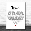 Tilian True White Heart Song Lyric Wall Art Print