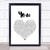 Chris Young You White Heart Song Lyric Wall Art Print