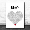 Rex Orange County UNO White Heart Song Lyric Wall Art Print