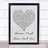 The Elgins Heaven Must Have Sent You Grey Heart Song Lyric Music Wall Art Print