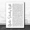 Cat Stevens Another Saturday Night White Script Song Lyric Wall Art Print