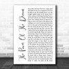 Celine Dion The Power Of The Dream White Script Song Lyric Wall Art Print