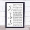 Ray Charles & Willie Nelson Seven Spanish Angels White Script Song Lyric Wall Art Print