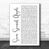 Ray Charles & Willie Nelson Seven Spanish Angels White Script Song Lyric Wall Art Print