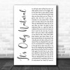 Crowded House It's Only Natural White Script Song Lyric Wall Art Print