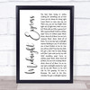The Saw Doctors Midnight Express White Script Song Lyric Wall Art Print