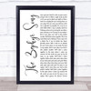 Red Hot Chili Peppers The Zephyr Song White Script Song Lyric Wall Art Print